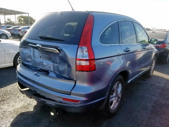 JHLRE3H78AC004506 - 2010 HONDA CR-V EXL BLUE photo 4