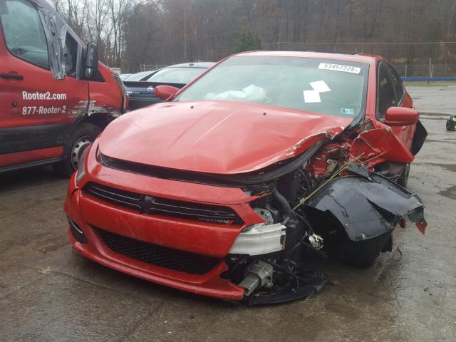 1C3CDFBB4ED903050 - 2014 DODGE DART SXT RED photo 2