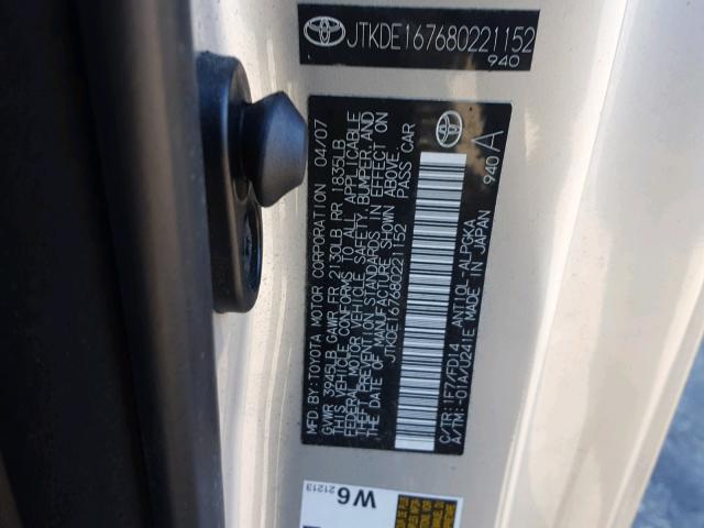 JTKDE167380221152 - 2008 TOYOTA SCION TC Gümüş foto 10