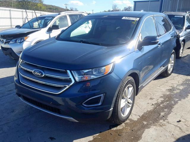 2FMPK4J84GBC34196 - 2016 FORD EDGE SEL BLUE photo 2