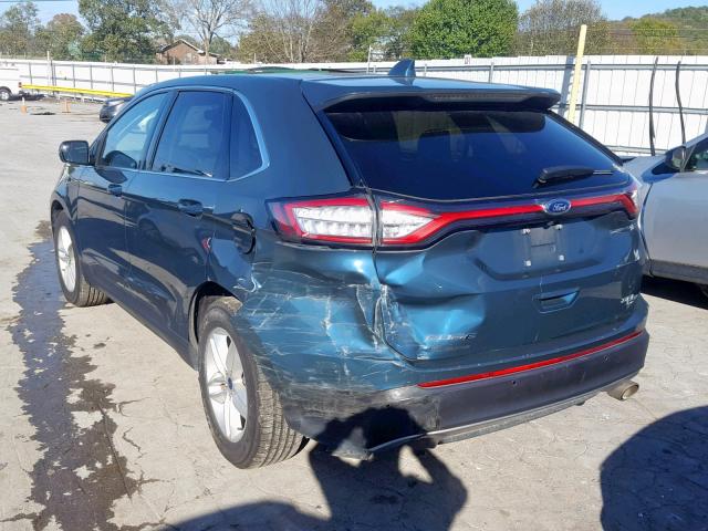 2FMPK4J84GBC34196 - 2016 FORD EDGE SEL BLUE photo 3