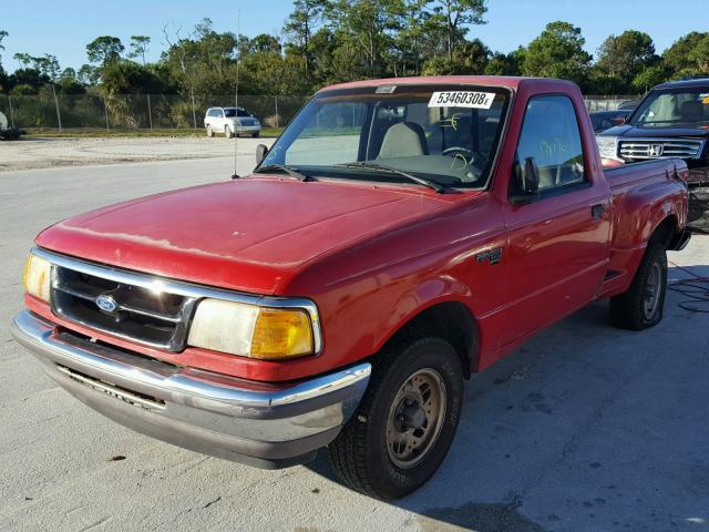 1FTCR10A0VPB13205 - 1997 FORD RANGER RED photo 2