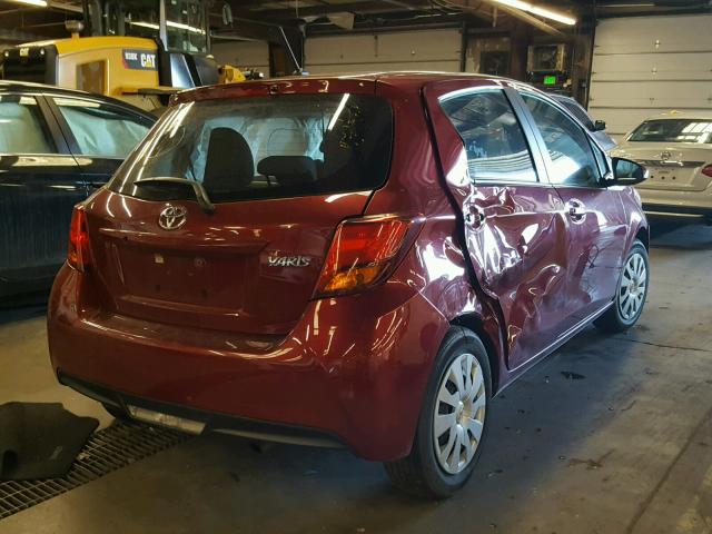 VNKKTUD31HA080370 - 2017 TOYOTA YARIS L RED photo 4