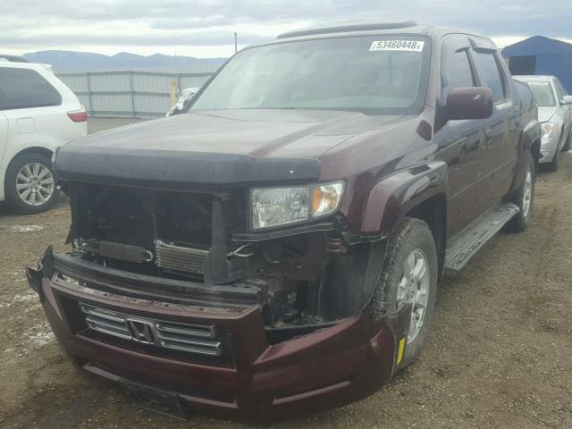 2HJYK165X7H518947 - 2007 HONDA RIDGELINE MAROON photo 2