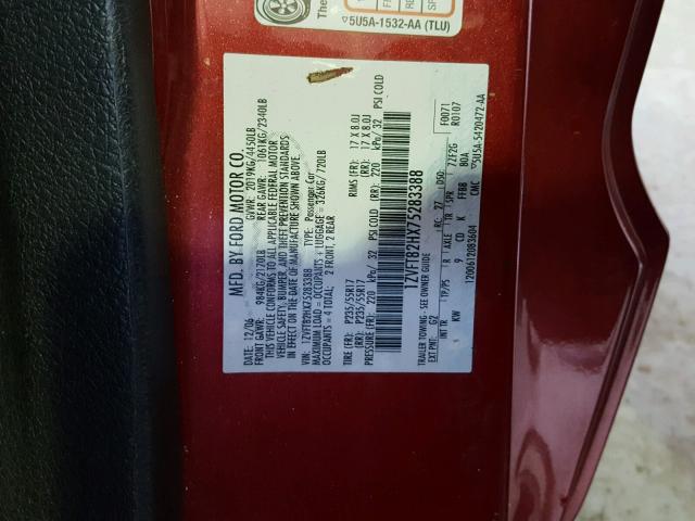 1ZVFT82HX75283388 - 2007 FORD MUSTANG GT RED photo 10