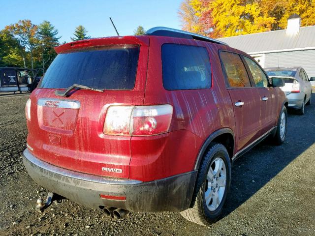 1GKEV13D29J179441 - 2009 GMC ACADIA SLE RED photo 4