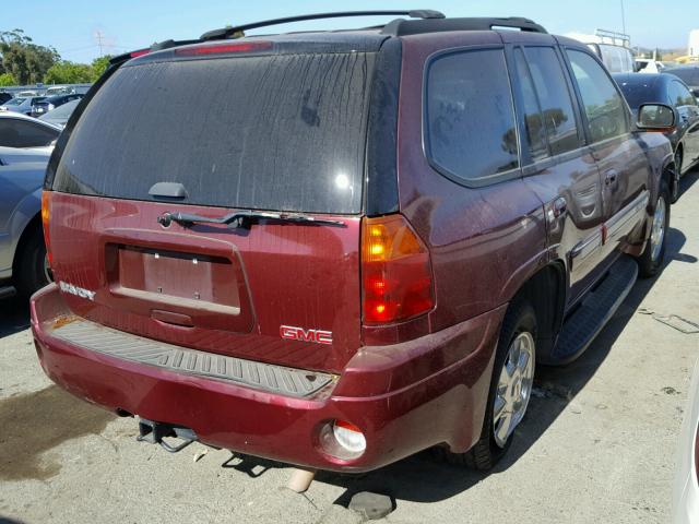 1GKDT13S442285960 - 2004 GMC ENVOY MAROON photo 4