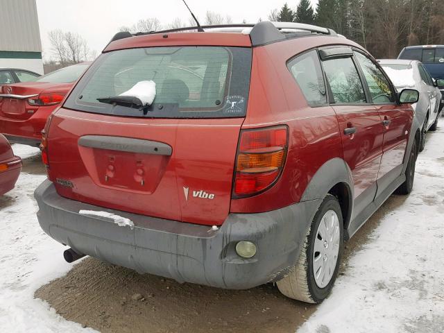 5Y2SL62854Z445325 - 2004 PONTIAC VIBE RED photo 4