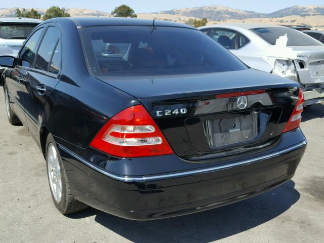 WDBRF61J42F144603 - 2002 MERCEDES-BENZ C 240 BLACK photo 3