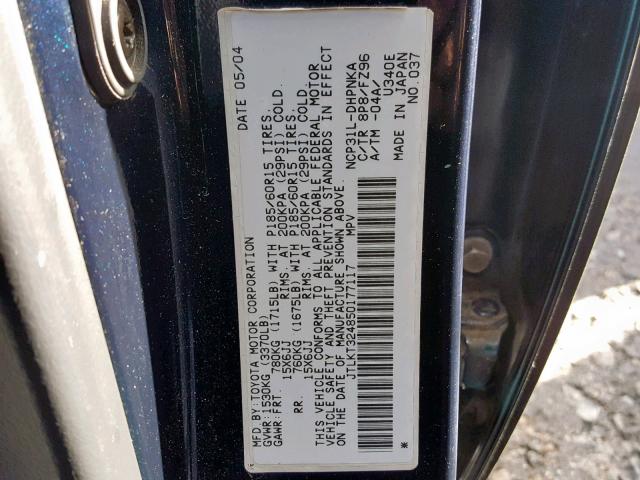 JTLKT324850177117 - 2005 TOYOTA SCION XB Көк фото 10