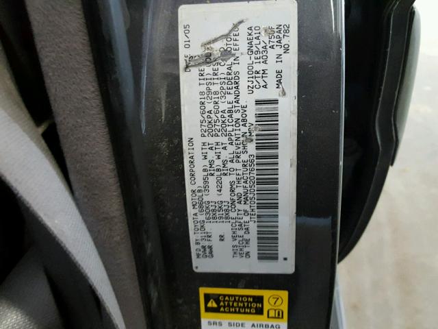 JTEHT05J052076563 - 2005 TOYOTA LAND CRUIS GRAY photo 10