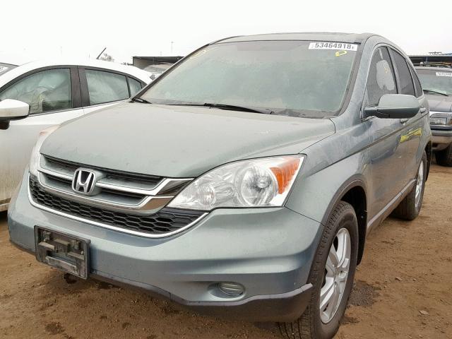 5J6RE4H71AL028949 - 2010 HONDA CR-V EXL TEAL photo 2