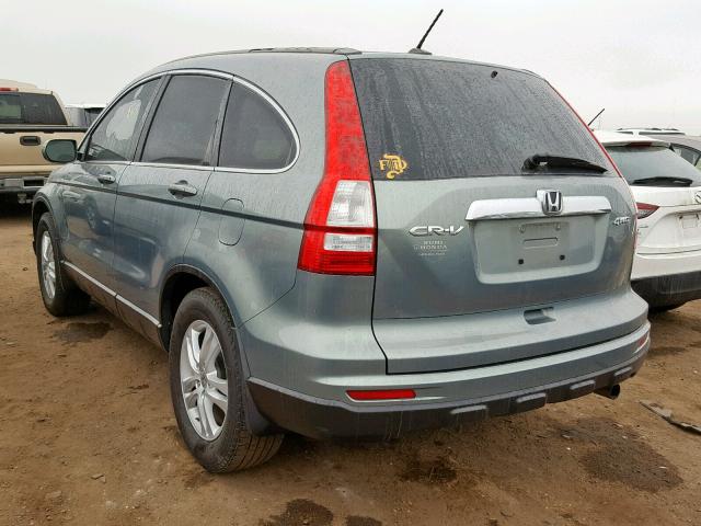 5J6RE4H71AL028949 - 2010 HONDA CR-V EXL TEAL photo 3