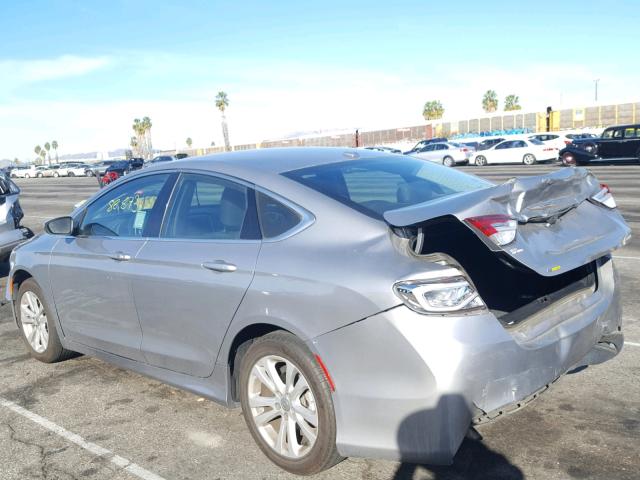 1C3CCCAB3FN728580 - 2015 CHRYSLER 200 LIMITE GRAY photo 3