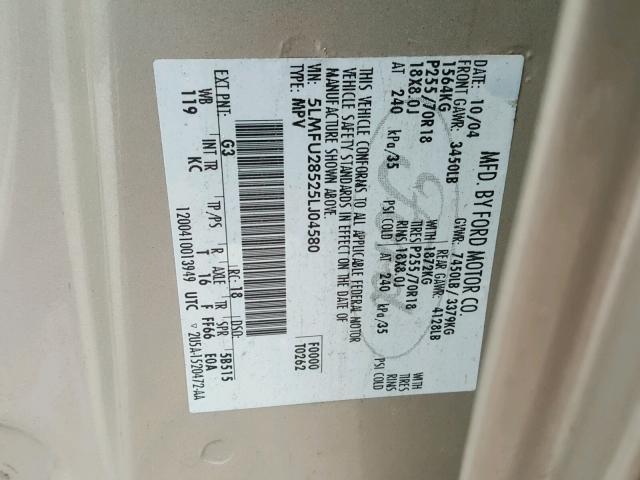 5LMFU28525LJ04580 - 2005 LINCOLN NAVIGATOR Қоңыр фото 10