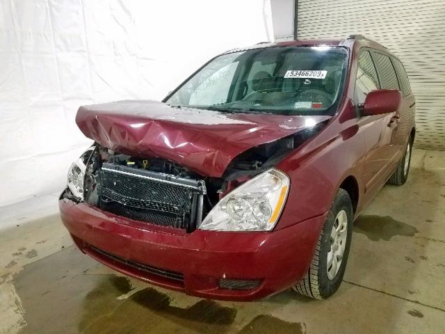 KNDMG4C35A6346182 - 2010 KIA SEDONA LX RED photo 2