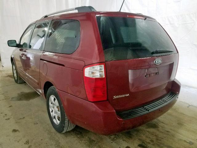 KNDMG4C35A6346182 - 2010 KIA SEDONA LX RED photo 3