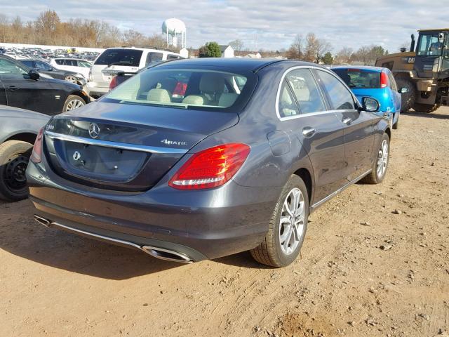 WDDWF4KB3GR182609 - 2016 MERCEDES-BENZ C 300 4MAT GRAY photo 4