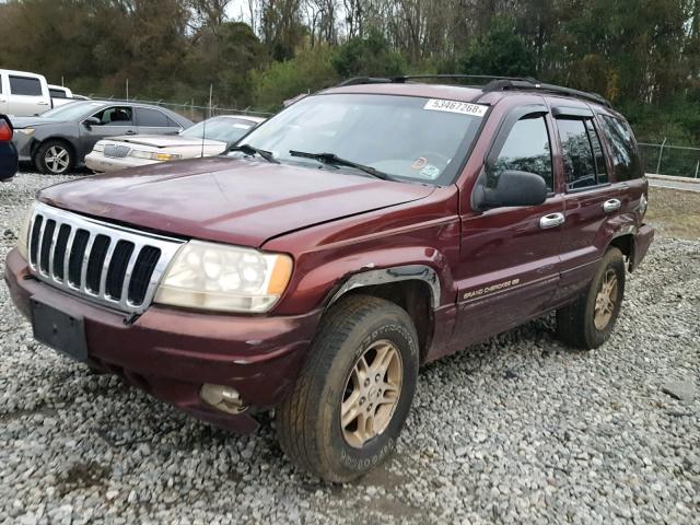 1J4G268S9XC770833 - 1999 JEEP GRAND CHER MAROON photo 2