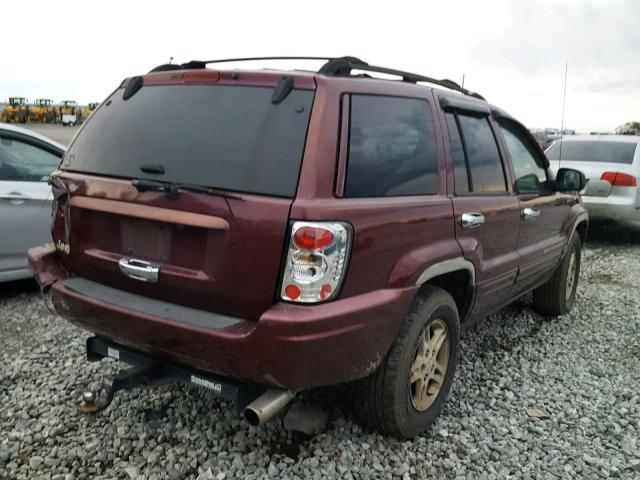 1J4G268S9XC770833 - 1999 JEEP GRAND CHER MAROON photo 4