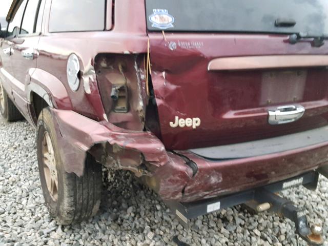 1J4G268S9XC770833 - 1999 JEEP GRAND CHER MAROON photo 9