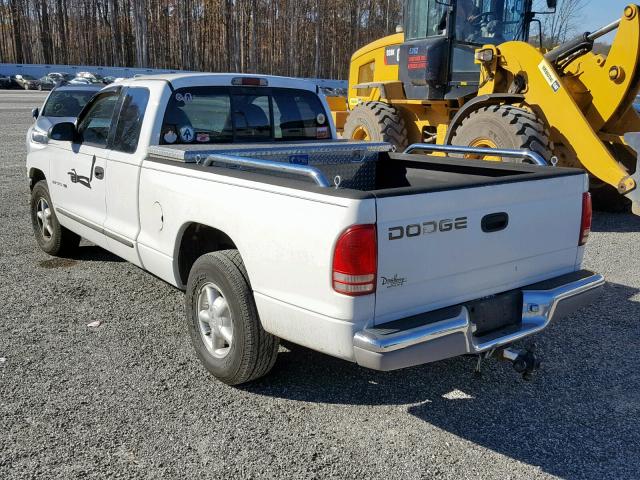 1B7GL22X8WS507138 - 1998 DODGE DAKOTA WHITE photo 3