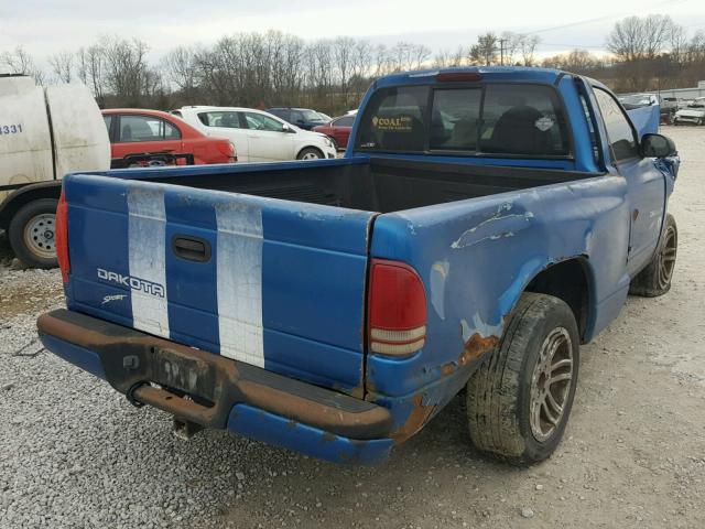 1B7FL26X0WS706481 - 1998 DODGE DAKOTA BLUE photo 4