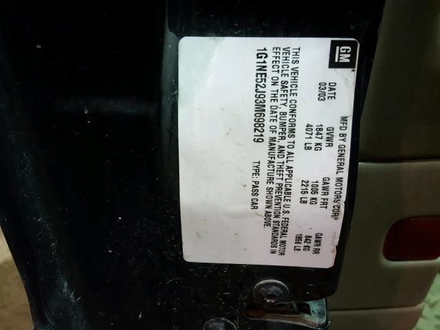 1G1NE52J93M698219 - 2003 CHEVROLET MALIBU LS 绿色 照片 10