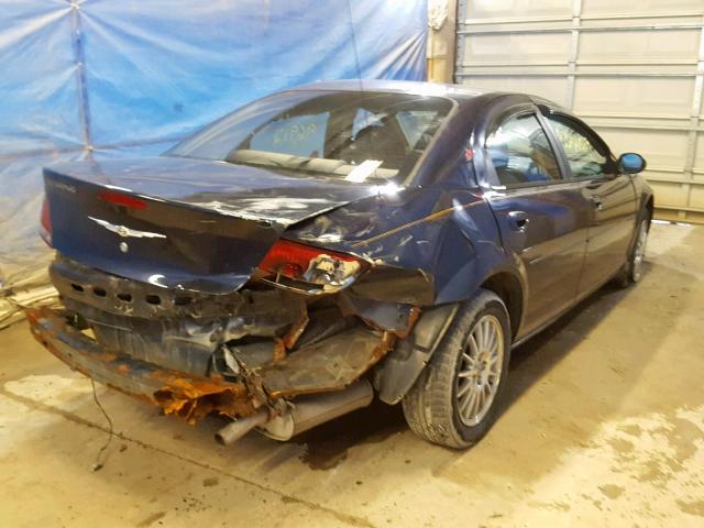 1C3EL46X14N382576 - 2004 CHRYSLER SEBRING LX BLUE photo 4