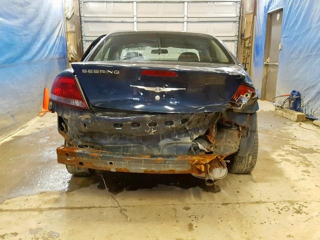 1C3EL46X14N382576 - 2004 CHRYSLER SEBRING LX BLUE photo 9