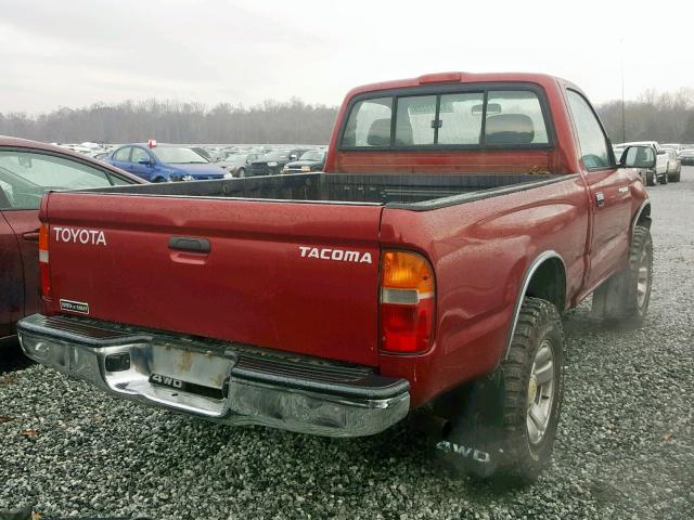 4TAPM62N5XZ485624 - 1999 TOYOTA TACOMA RED photo 4