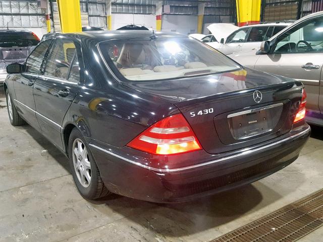 WDBNG70J81A178686 - 2001 MERCEDES-BENZ S 430 BLACK photo 3