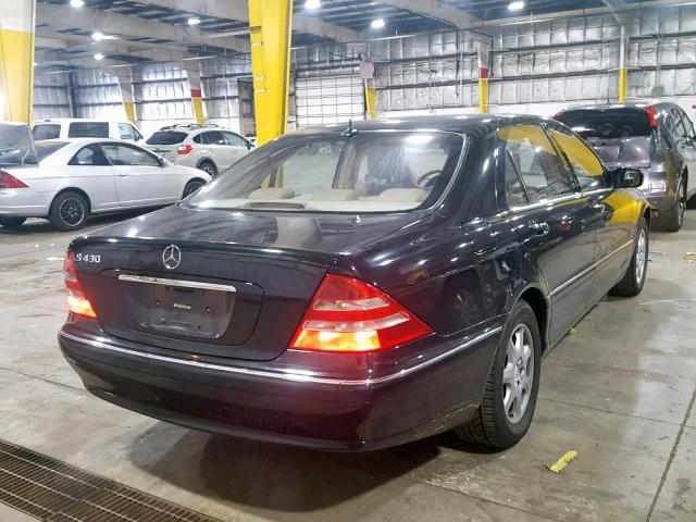 WDBNG70J81A178686 - 2001 MERCEDES-BENZ S 430 BLACK photo 4