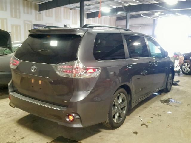 5TDXZ3DC1JS918736 - 2018 TOYOTA SIENNA SE GRAY photo 4