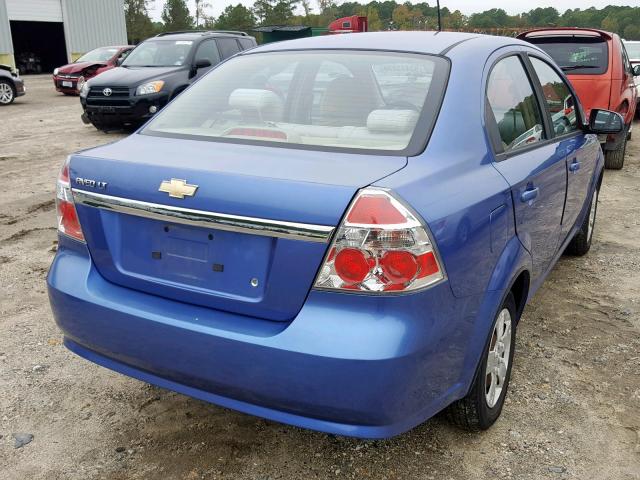 KL1TD56E59B610230 - 2009 CHEVROLET AVEO LS BLUE photo 4