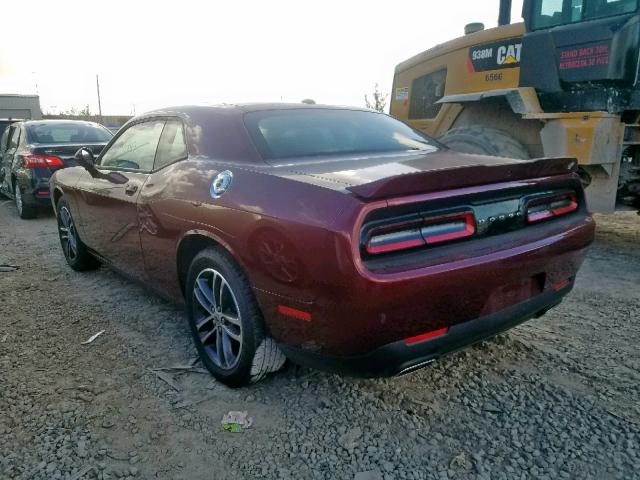 2C3CDZGG2KH616648 - 2019 DODGE CHALLENGER BURGUNDY photo 3