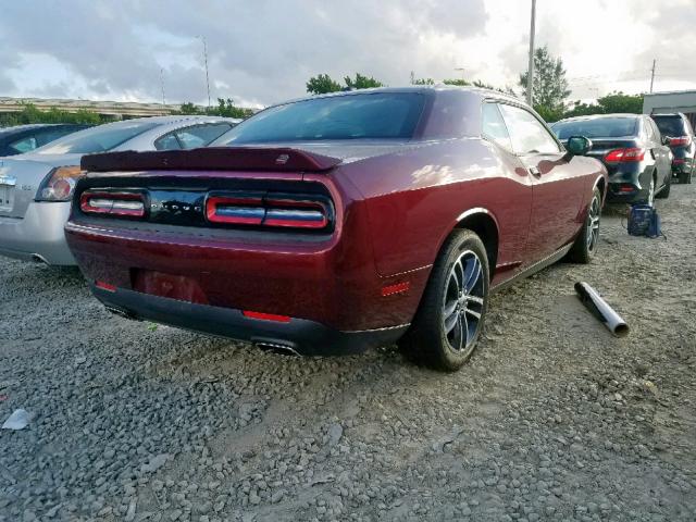 2C3CDZGG2KH616648 - 2019 DODGE CHALLENGER BURGUNDY photo 4