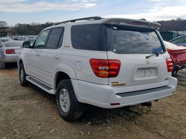 5TDZT38A02S111239 - 2002 TOYOTA SEQUOIA LI WHITE photo 3