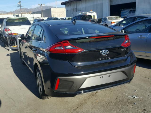 KMHC75LC9JU061865 - 2018 HYUNDAI IONIQ SEL BLACK photo 3