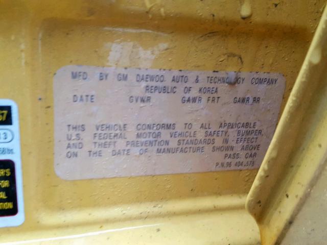 KL1TD62615B376733 - 2005 CHEVROLET AVEO BASE Сары фото 10