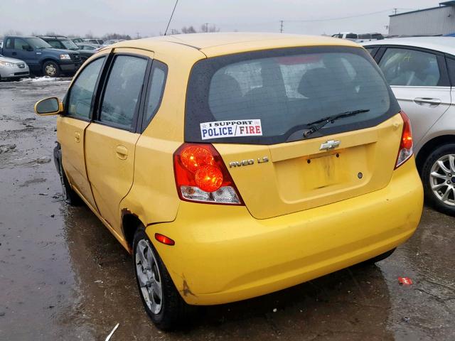 KL1TD62615B376733 - 2005 CHEVROLET AVEO BASE Сары фото 3