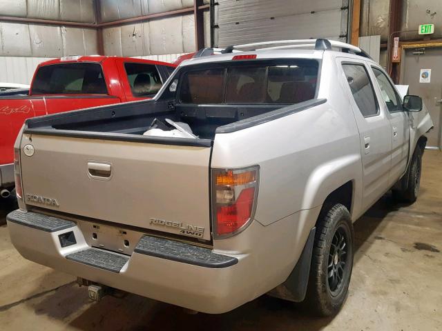 2HJYK16397H515651 - 2007 HONDA RIDGELINE SILVER photo 4