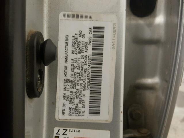 5Y2SL65827Z415571 - 2007 PONTIAC VIBE SILVER photo 10