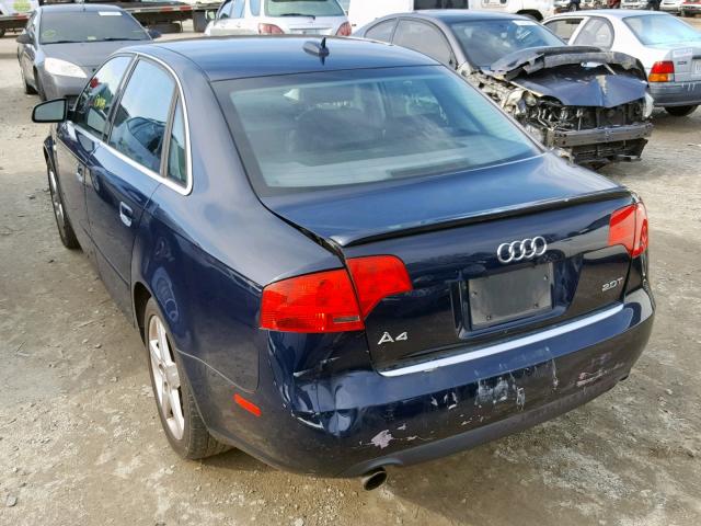 WAUAF68E15A476441 - 2005 AUDI A4 2.0T BLUE photo 3