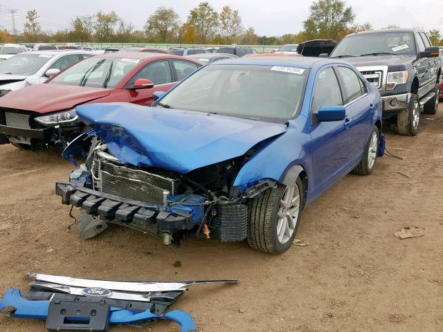 3FAHP0JA3BR139652 - 2011 FORD FUSION SEL BLUE photo 2