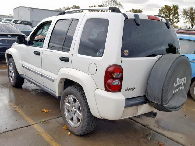 1J8GK58K77W508168 - 2007 JEEP LIBERTY LI WHITE photo 3