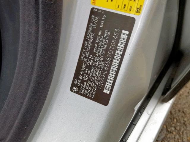 WBAHL83587DT08453 - 2007 BMW 7 SERIES SILVER photo 10