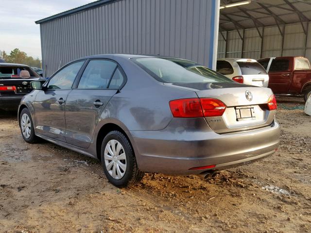 3VW2K7AJ3CM409255 - 2012 VOLKSWAGEN JETTA BASE Մոխրագույն լուսանկար 3