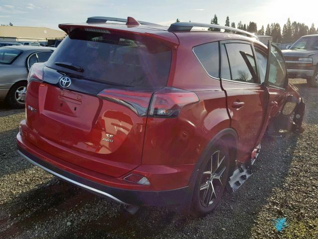 2T3JFREV2HW598627 - 2017 TOYOTA RAV4 SE RED photo 4