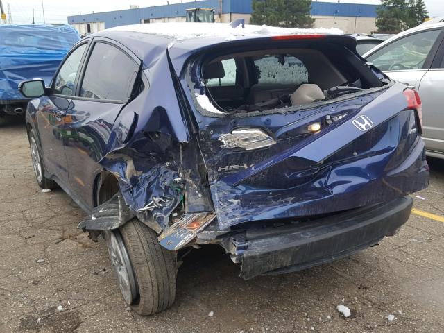 3CZRU6H52GM768854 - 2016 HONDA HR-V EX BLUE photo 3